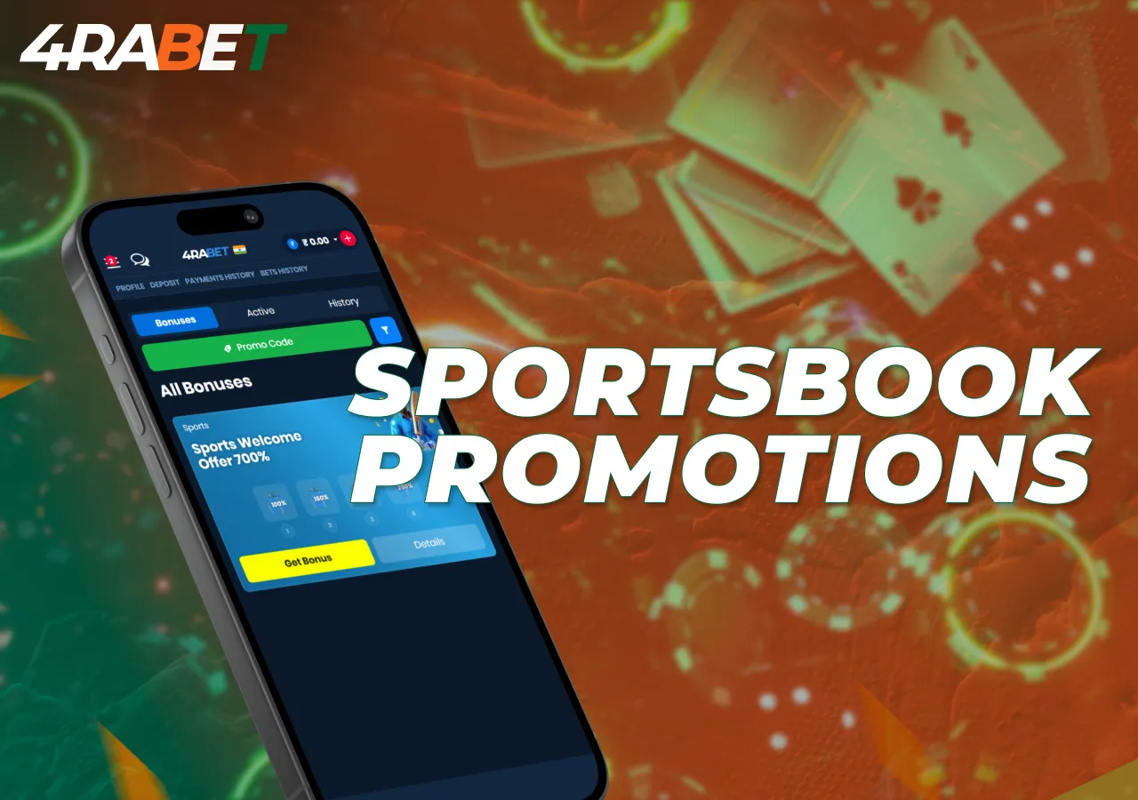 4rabet offers sportsbook promotions with different conditions.